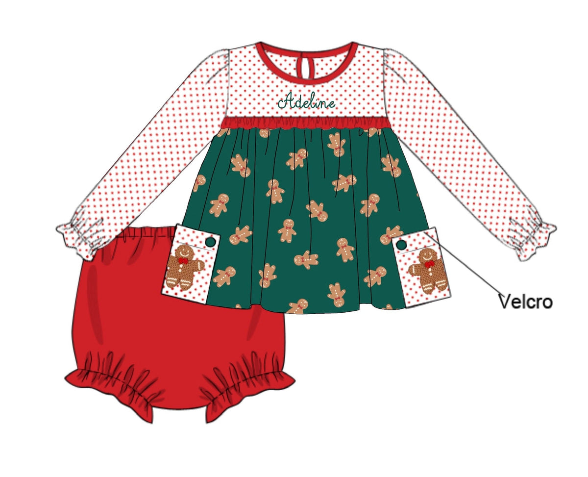 PO54 Crochet Gingerbread Men Bloomer Set