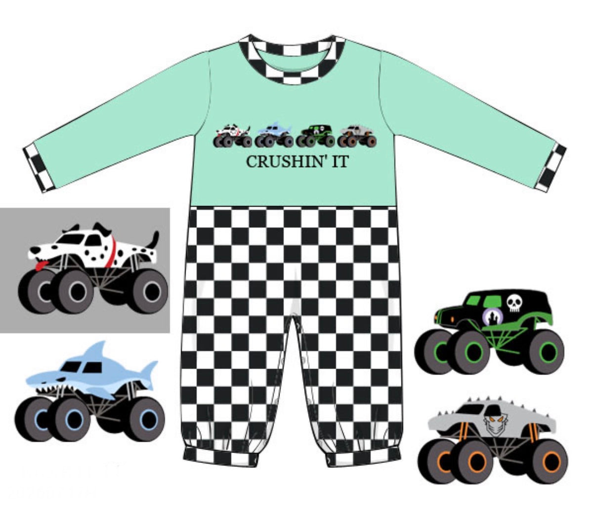 PO56 Crushin' It Boy Romper