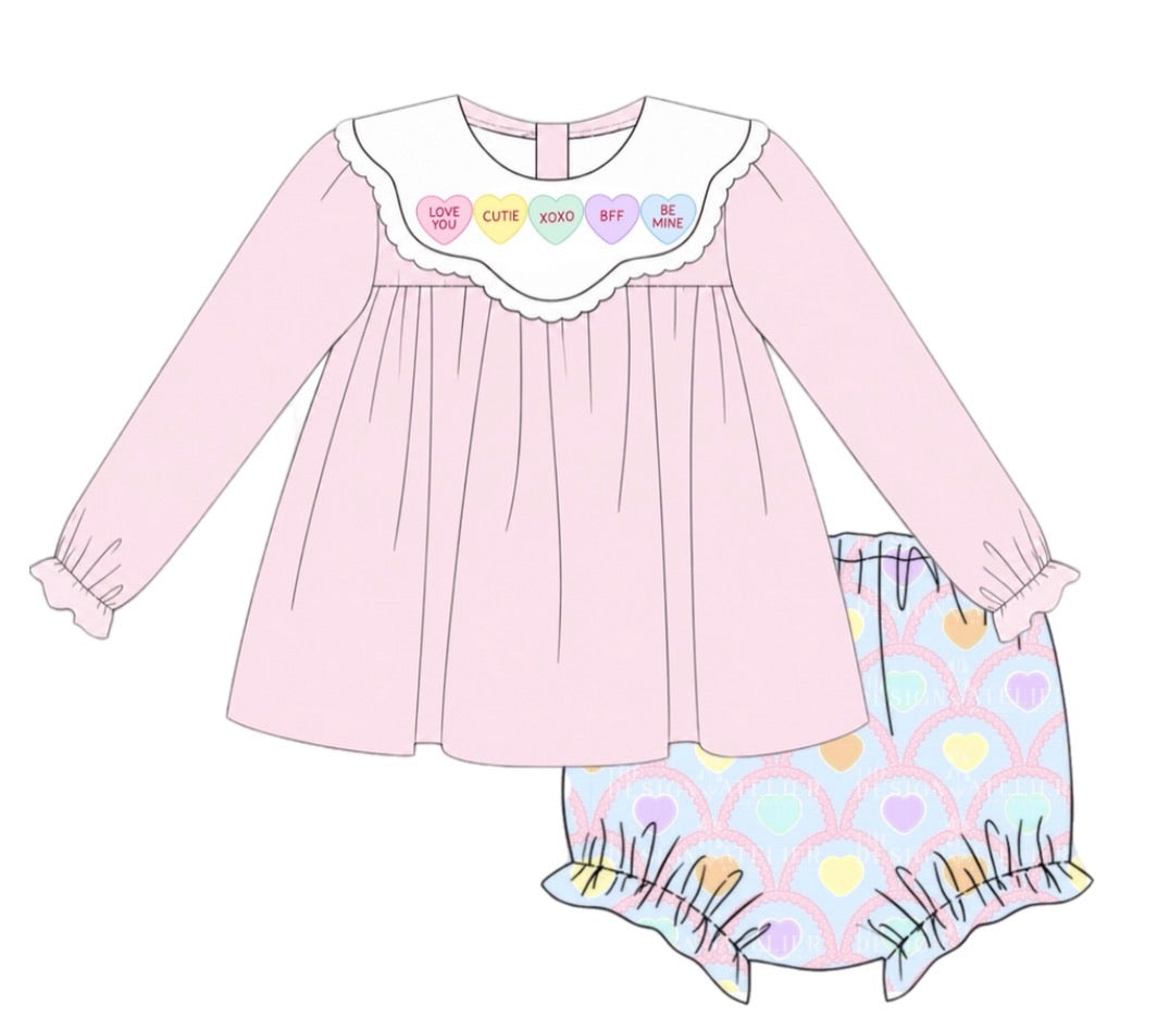 PO56 Pastel Conversation Hearts Bloomer Set