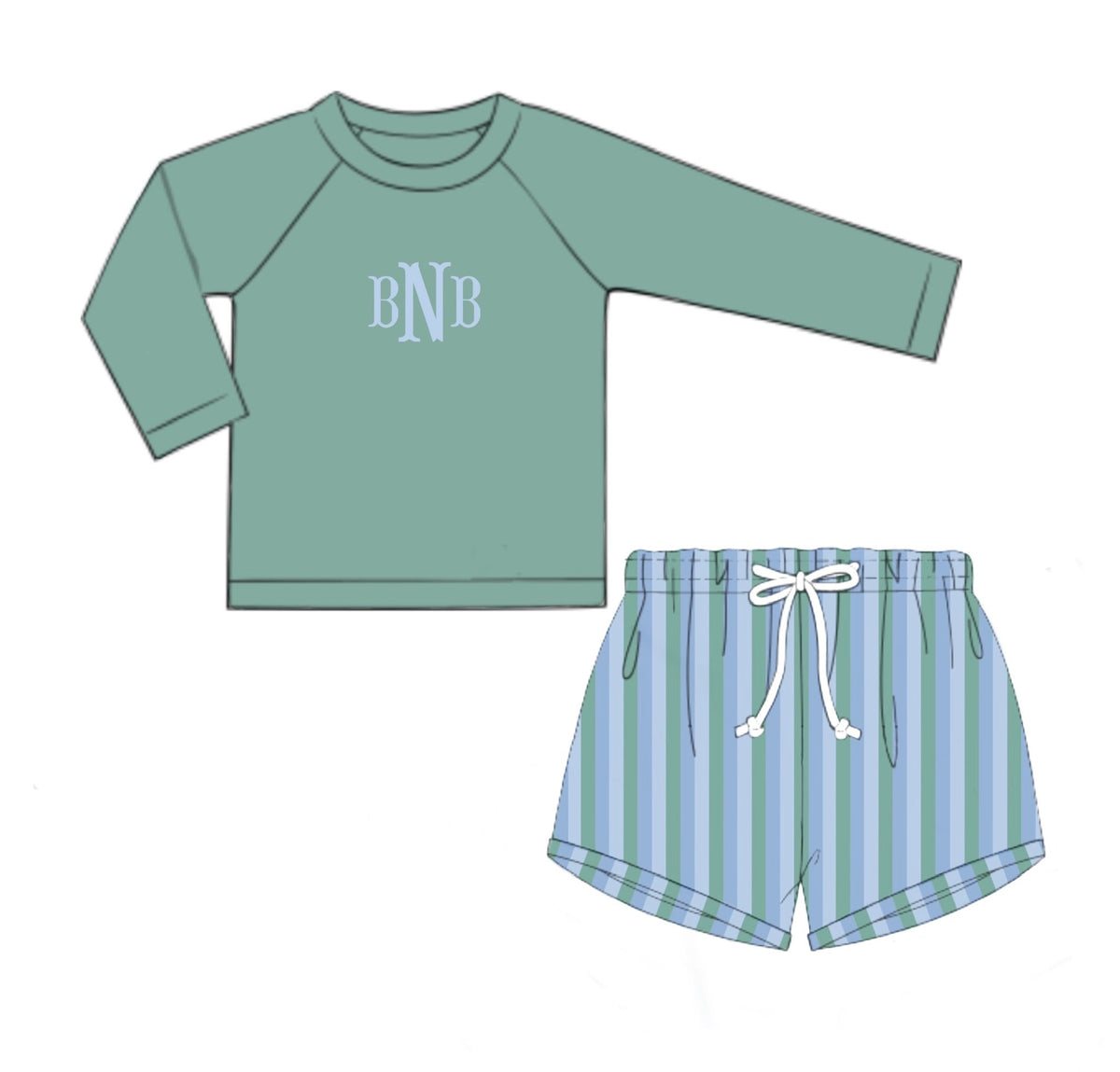 PO48 Harlee Floral & Stripes Rashguard Set