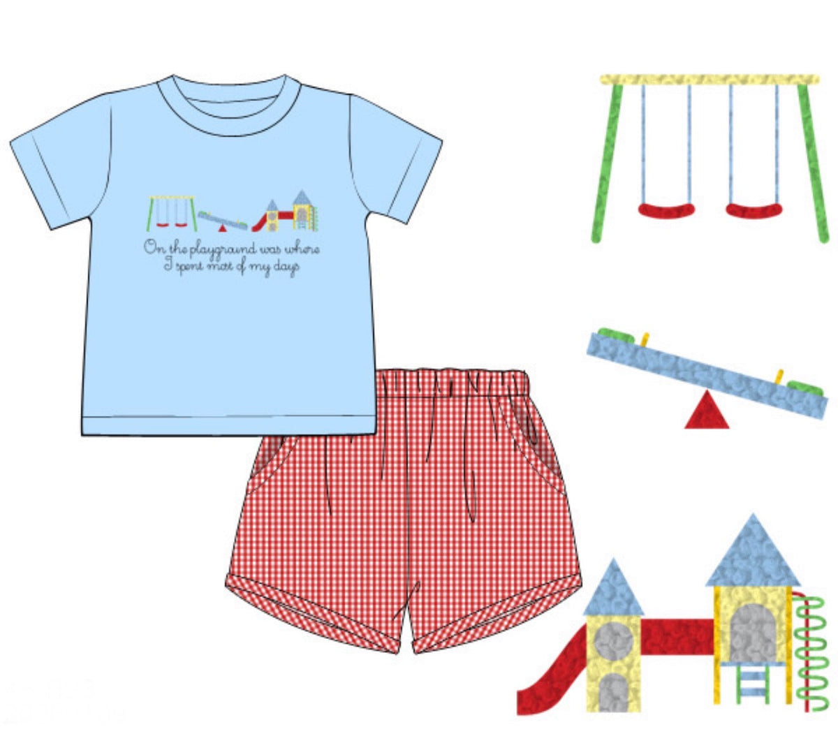PO49 On the Playground Boy Short Set