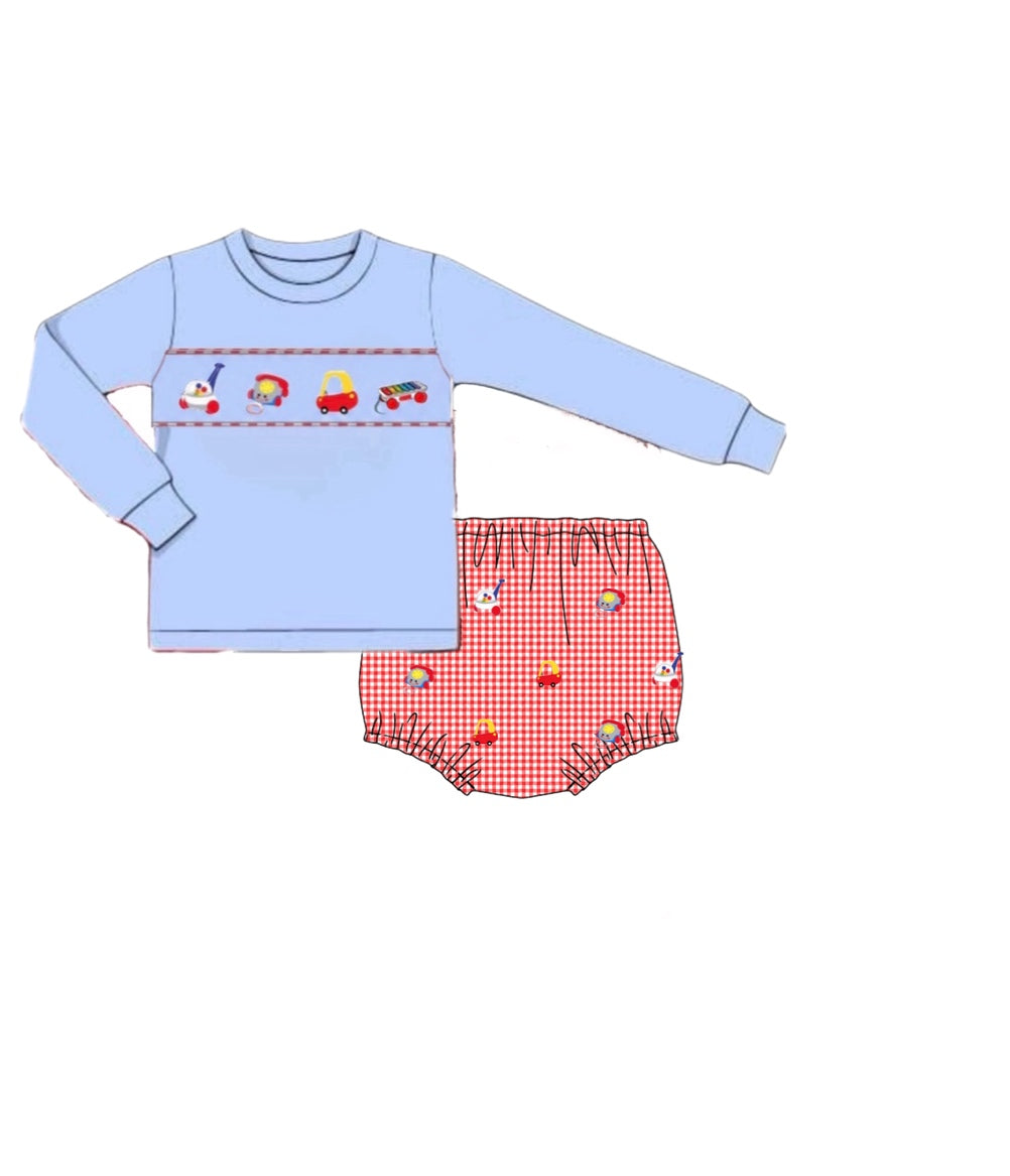 PO55 Smocked Classic Toys Diaper Set