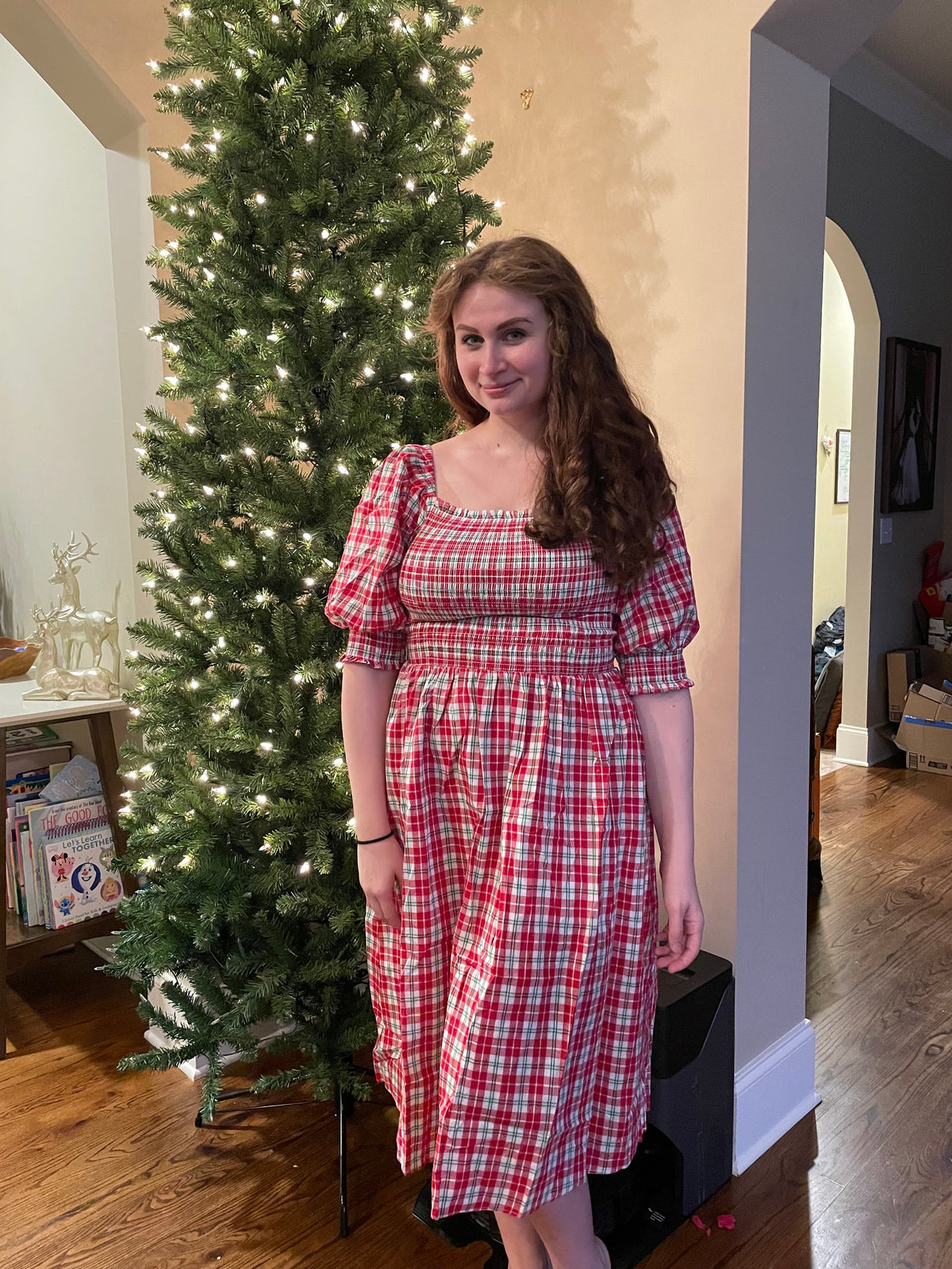 Holiday Plaid Mom Dress