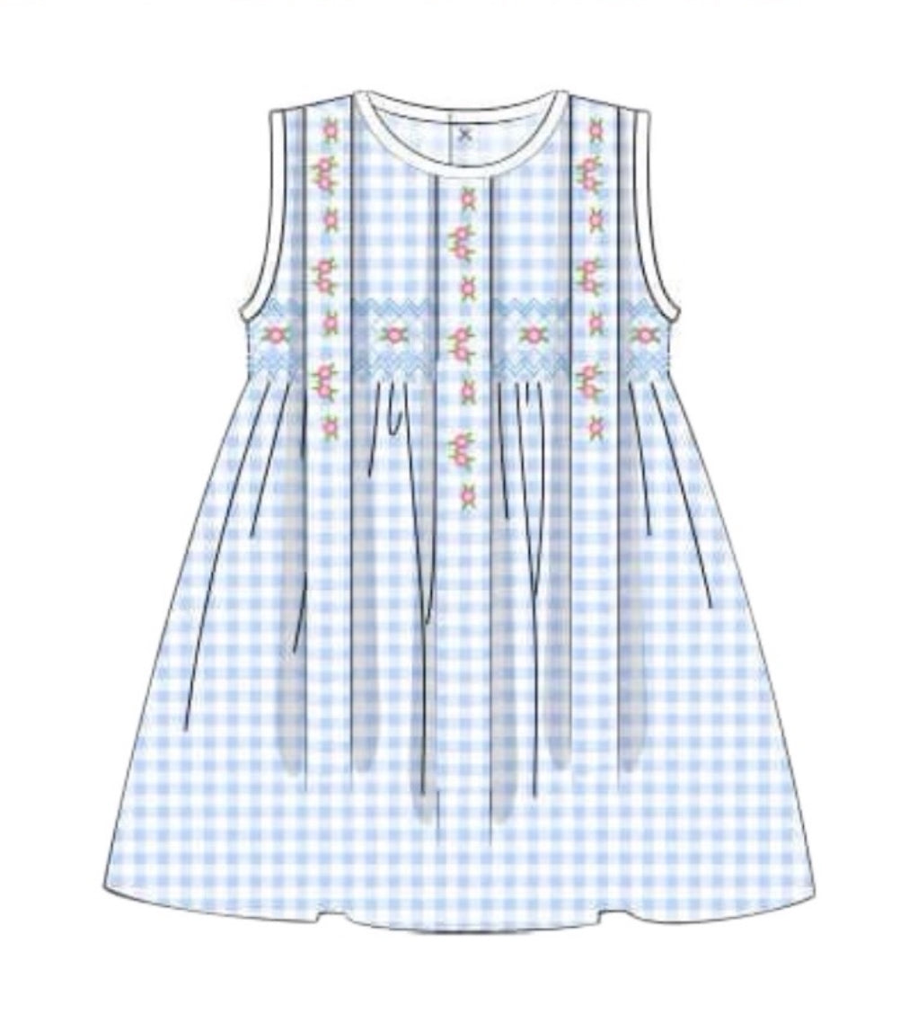 PO46 Gingham & Flowers Dress