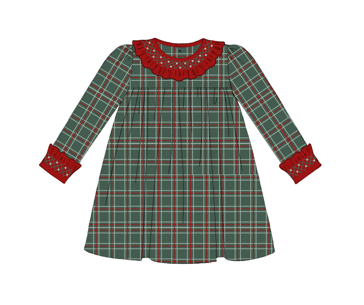 PO54 Plaid & Pearls Dress