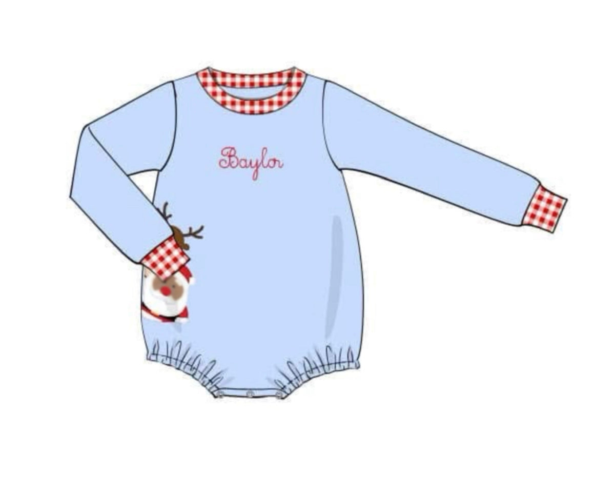 PO54 Santa & Rudolph Bubble Brown Santa