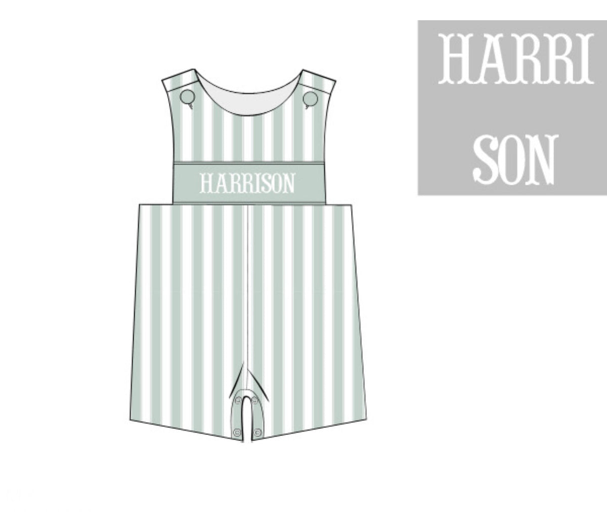 PO46 Cabana Stripe Name Smock JonJon