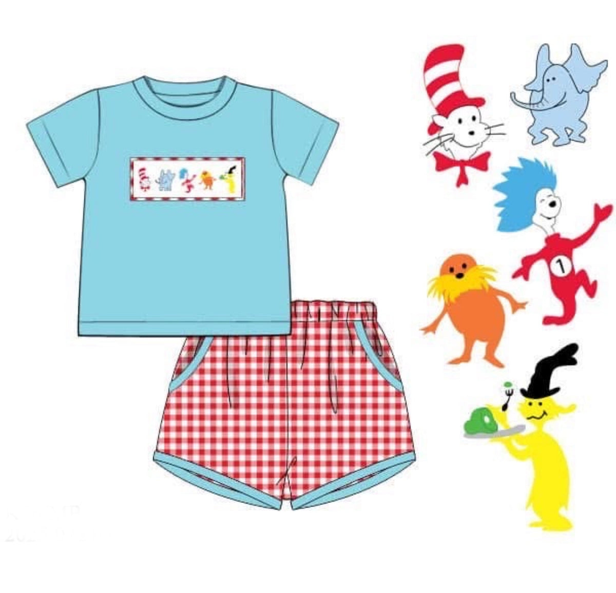 PO44 All Things Seuss Boy Short Set
