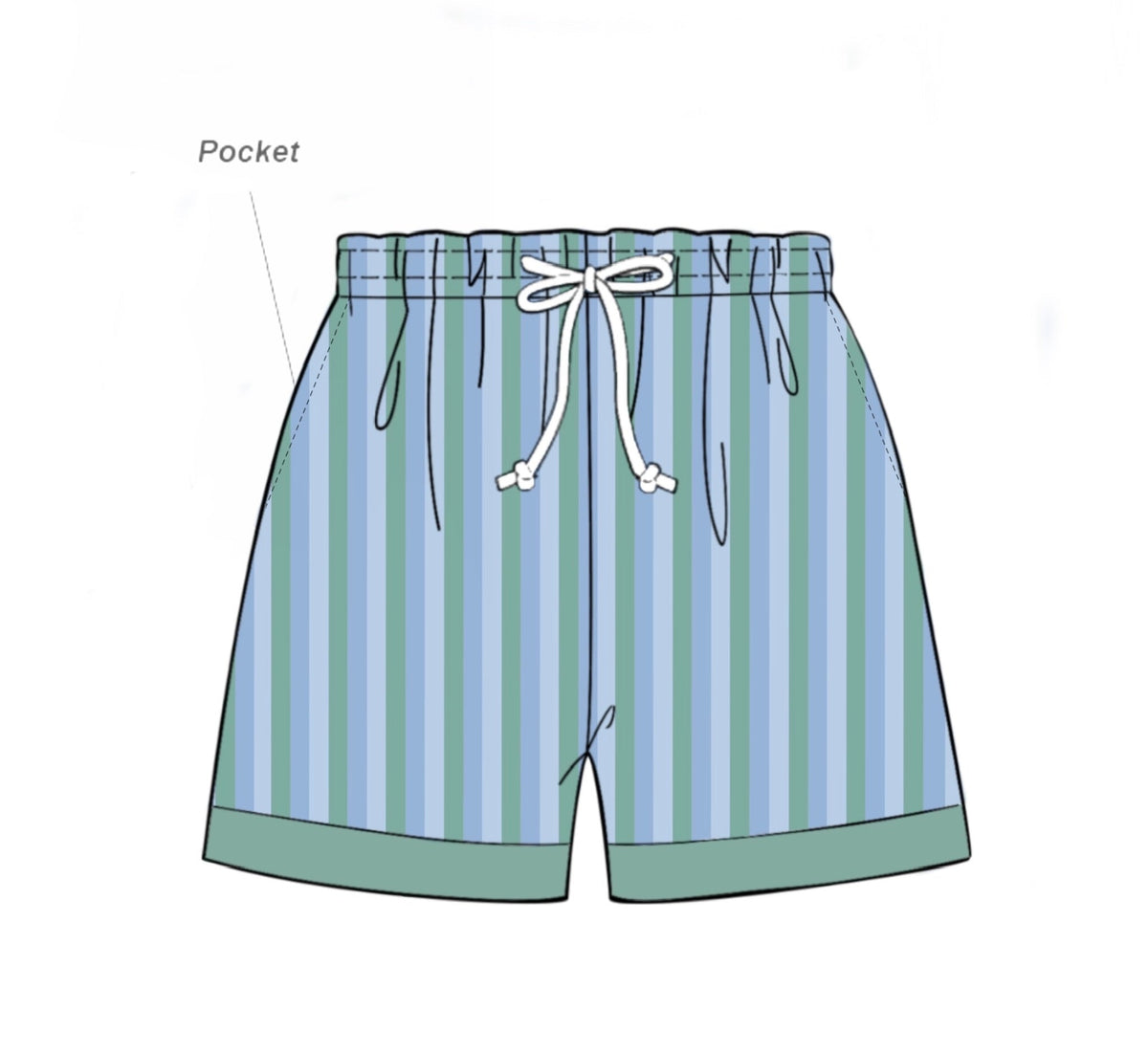 PO48 Harlee Floral & Stripes Adult Trunks