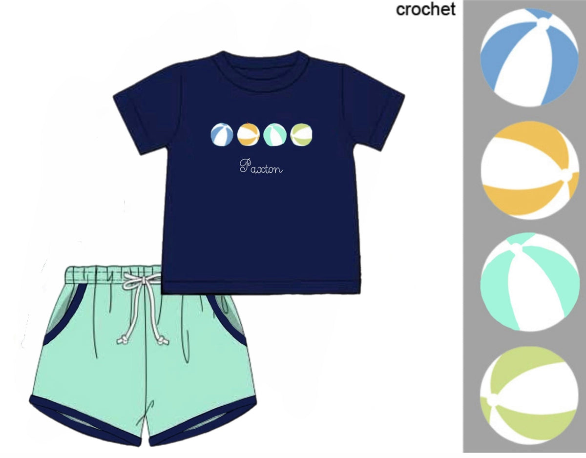 PO48 Beach Balls & Flamingos Boy Short Set