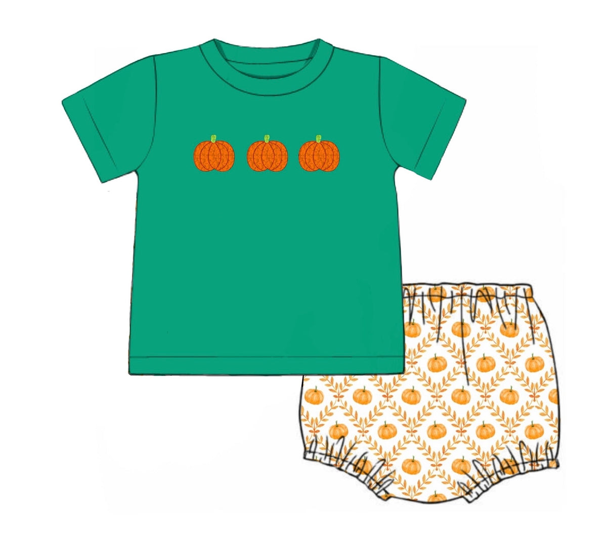 PO51 Kelly Pumpkins Diaper Set