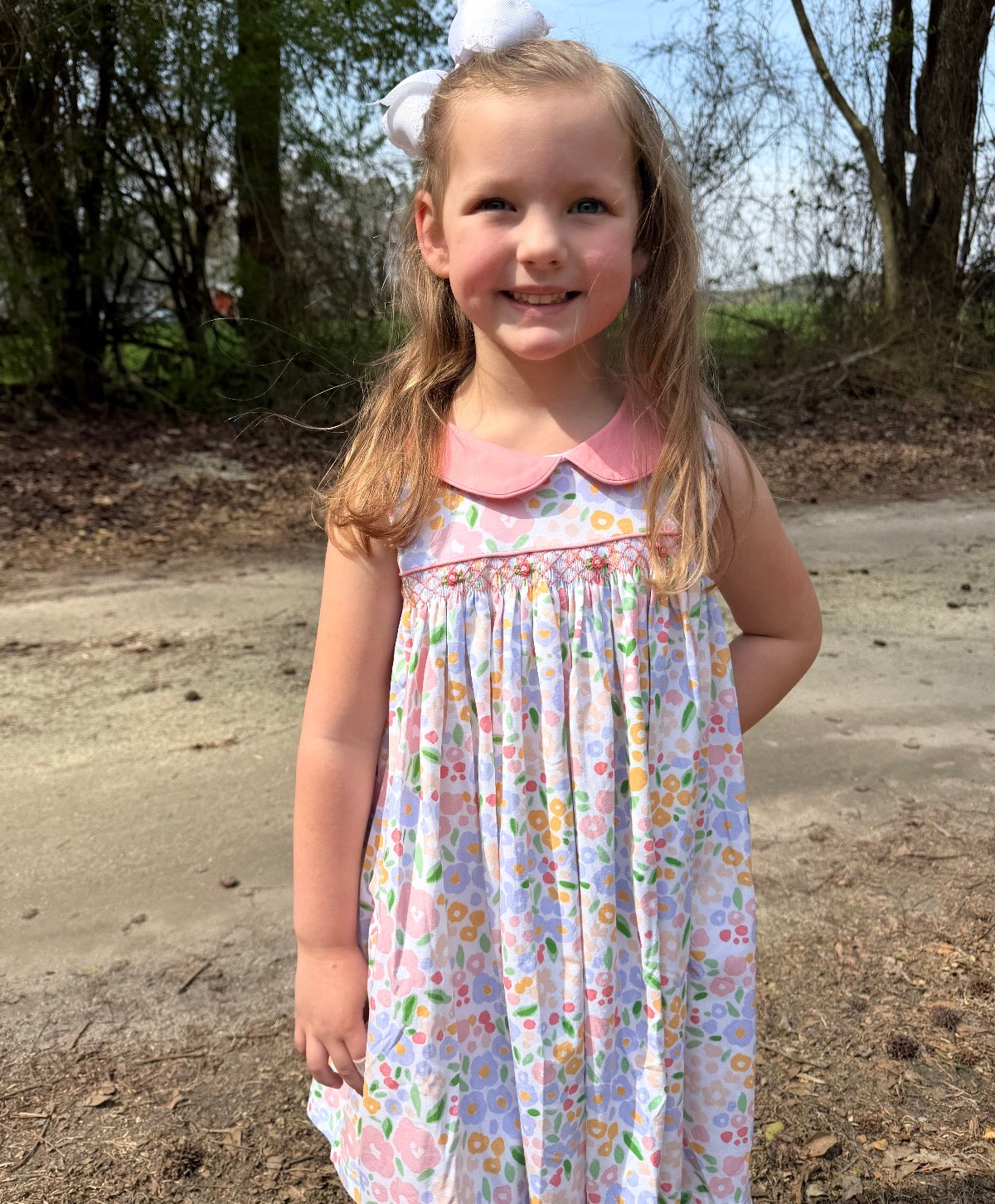 Coral Floral Dress