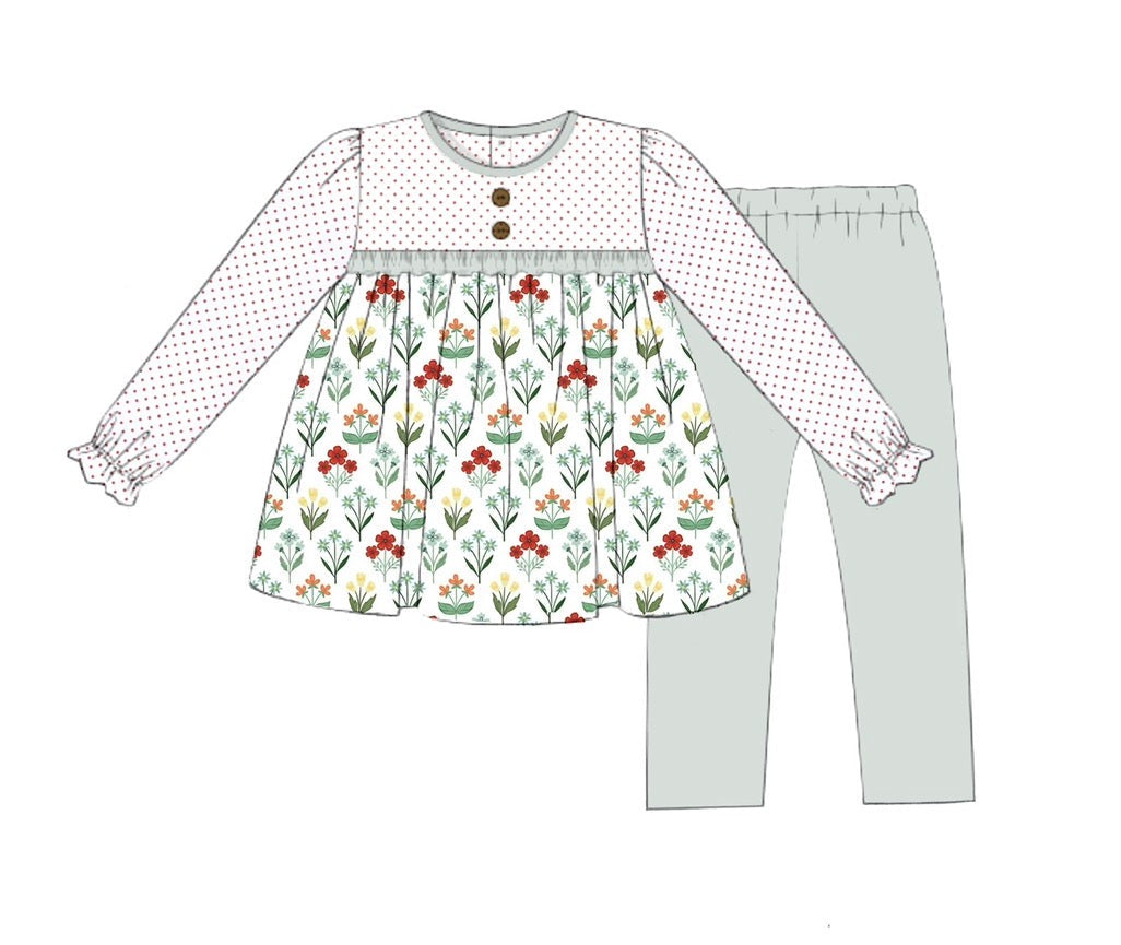 PO55 Wrenley Floral & Stripes Legging Set