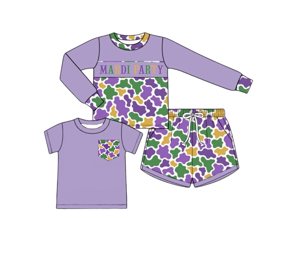 PO56 Mardi Gras Name Smocks Jogger Set