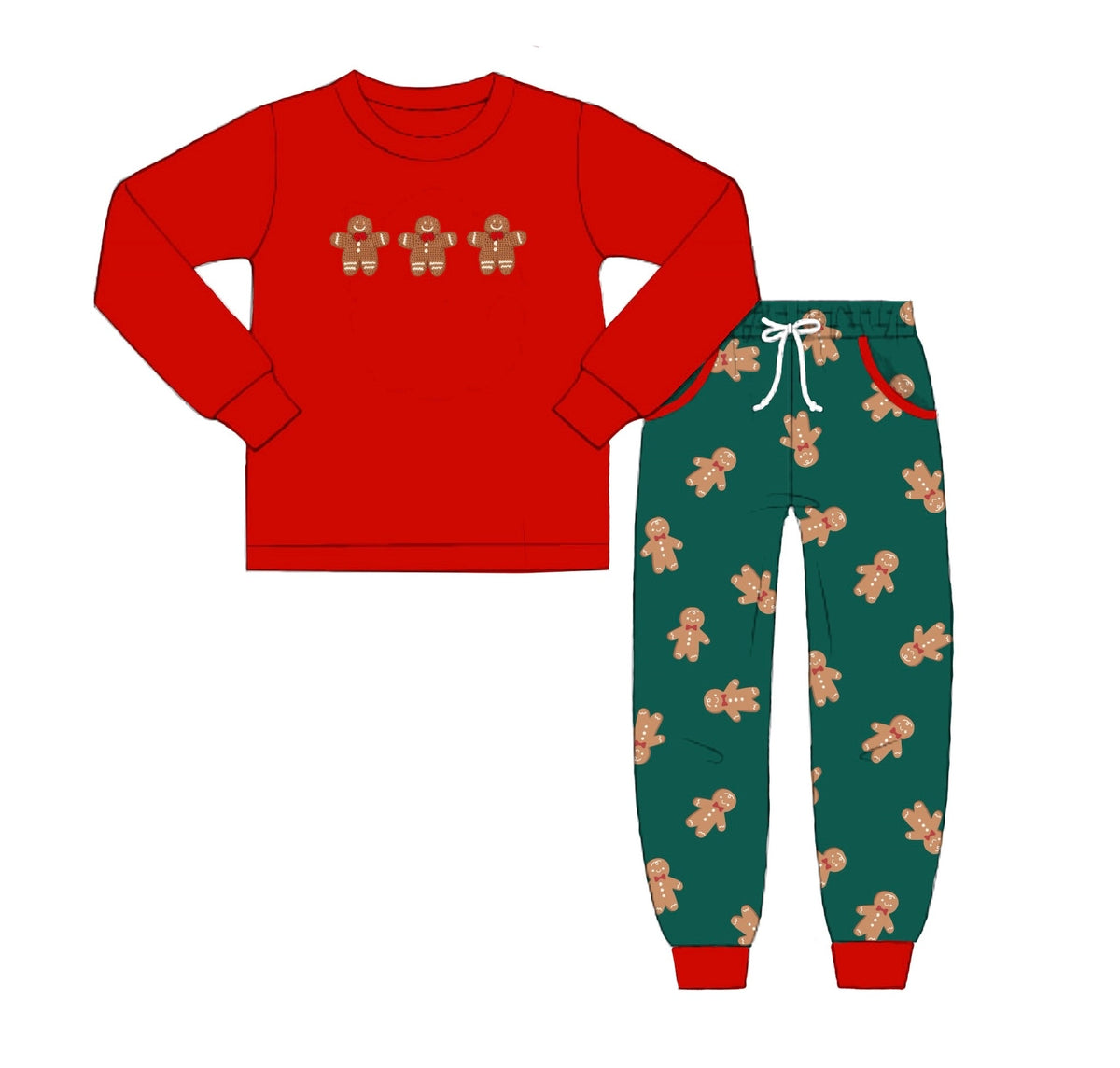 PO54 Crochet Gingerbread Men Jogger Set