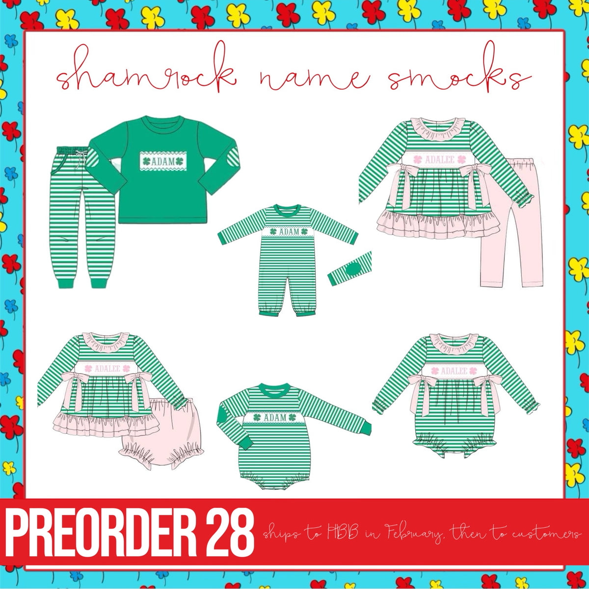 PO28 Shamrock Name Smocks