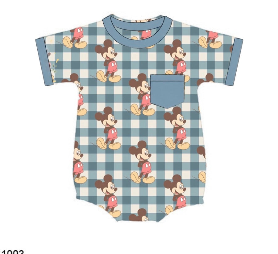 PO58 Boys Loungewear Bubble - Mouse Gingham