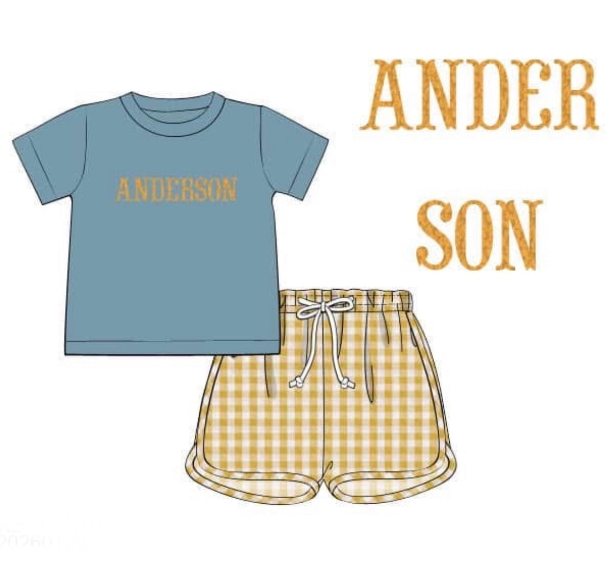 PO51 Fall Floral & Gingham Short Set