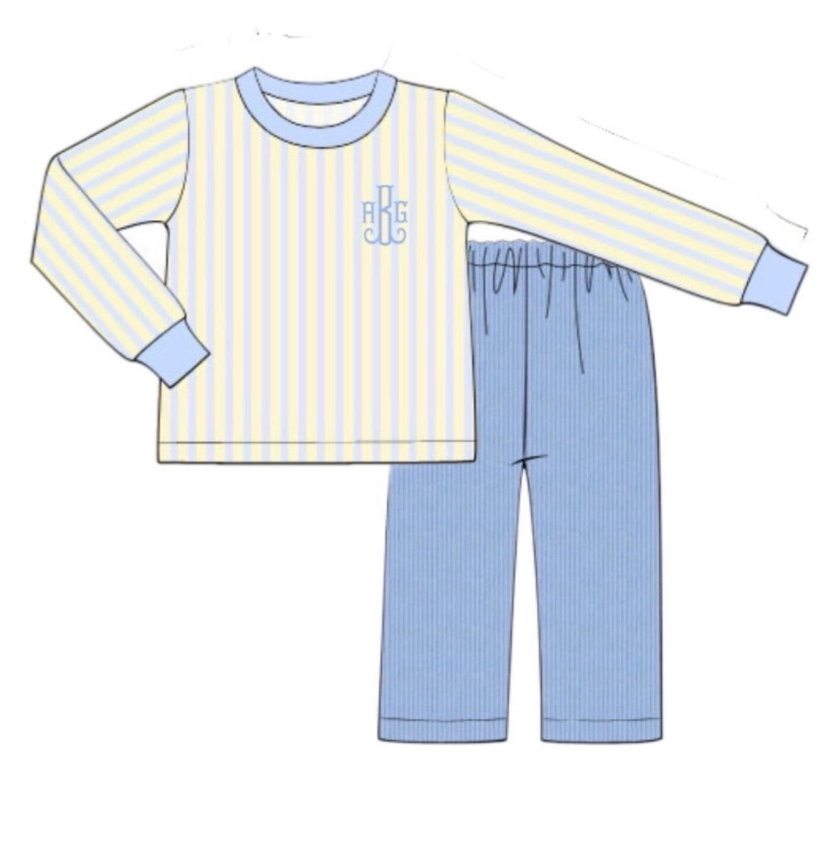 PO55 Butter & Blues Boy Pant Set