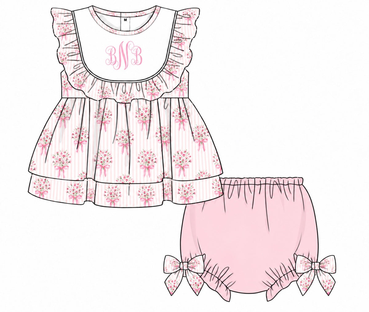PO58 Baseball & Bouquets Bloomer Set