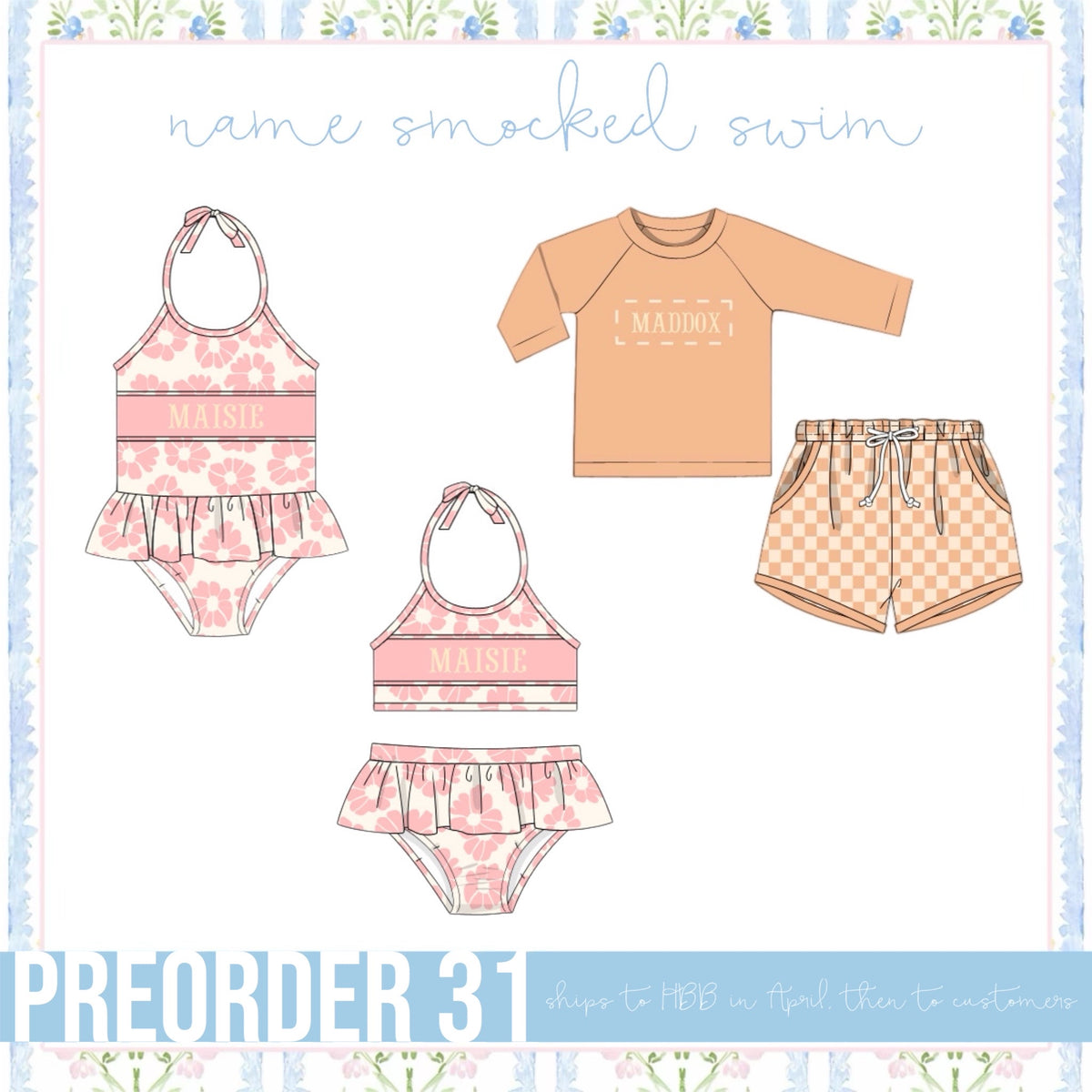 PO31 Name Smocked Swim