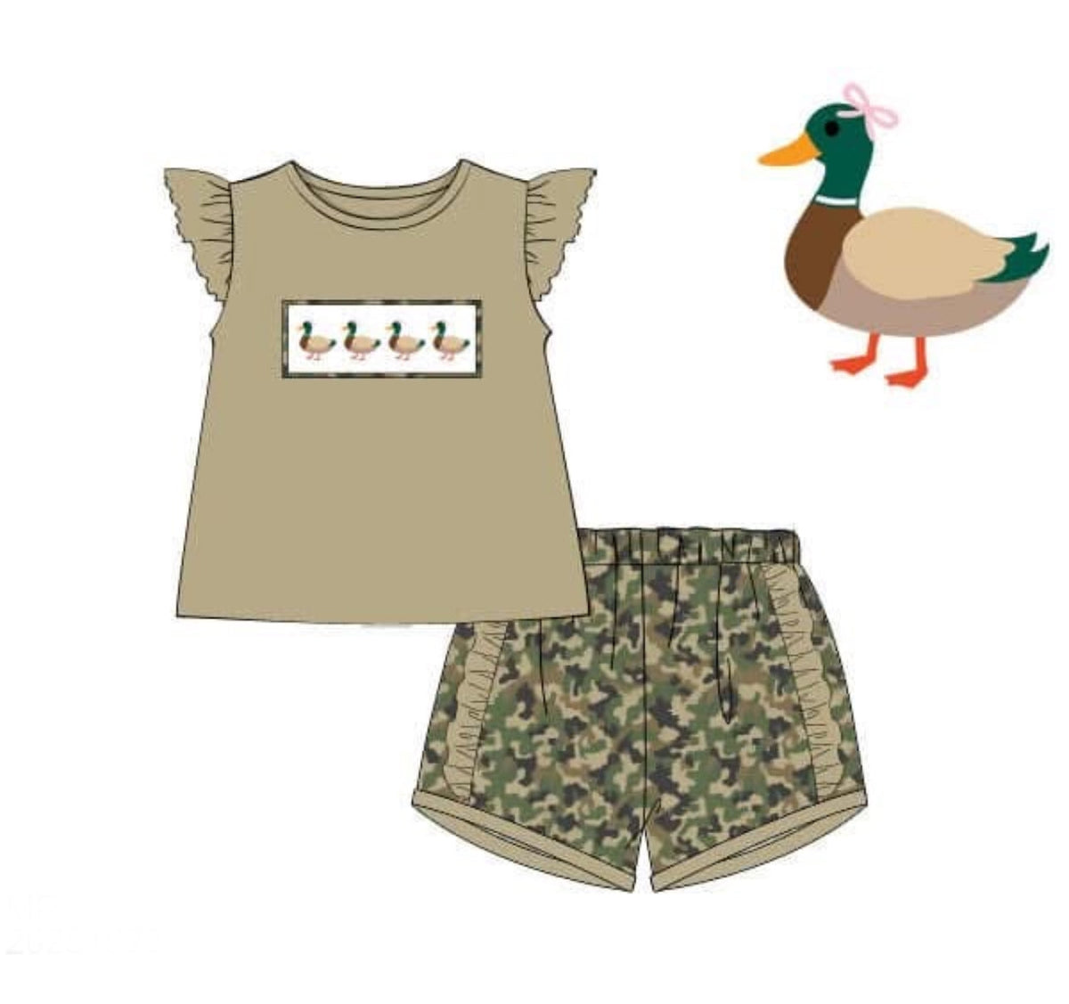PO46 Duck Hunt Girl Short Set
