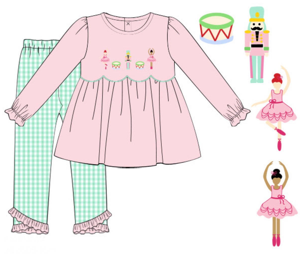 PO54 French Knot Nutcrackers Legging Set