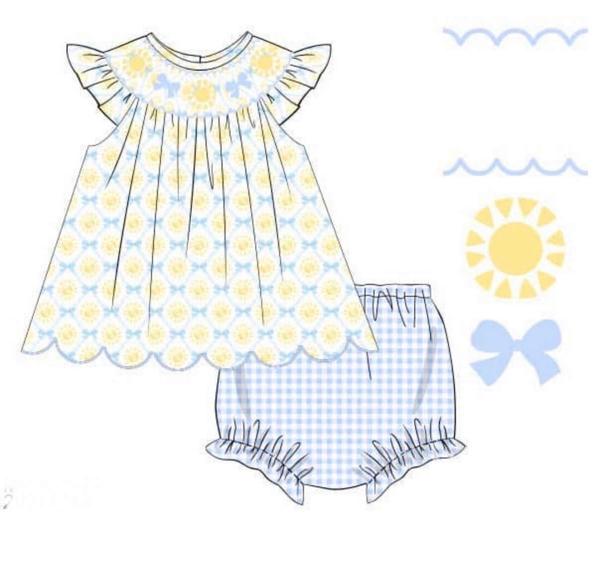 PO48 You Are My Sunshine Bloomer Set