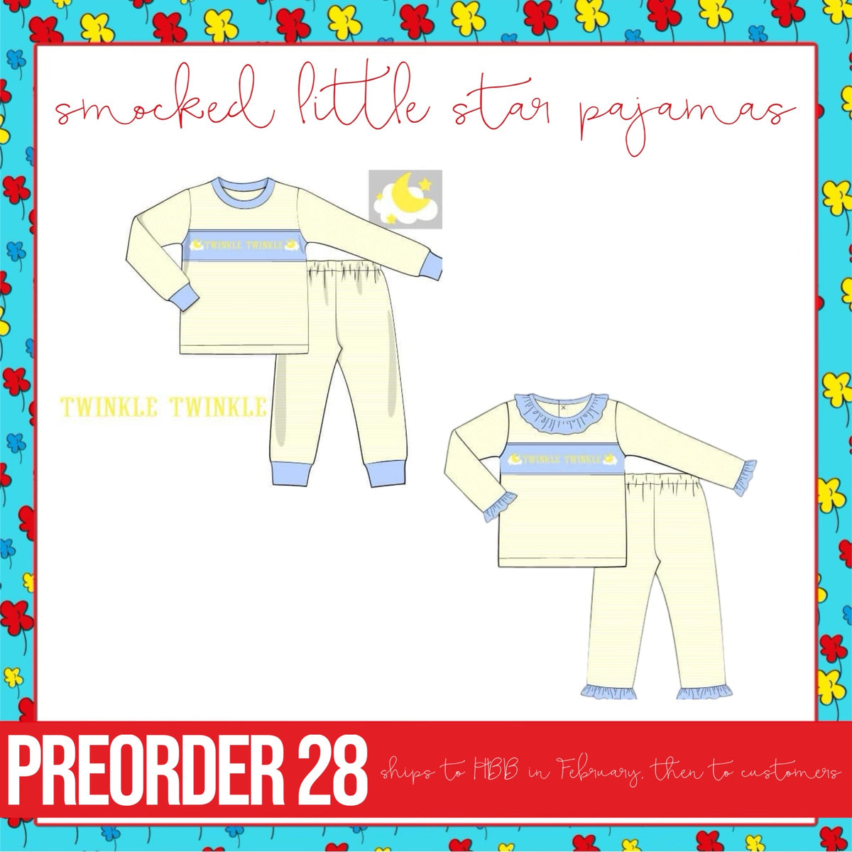 PO28 Smocked Little Star Pajamas