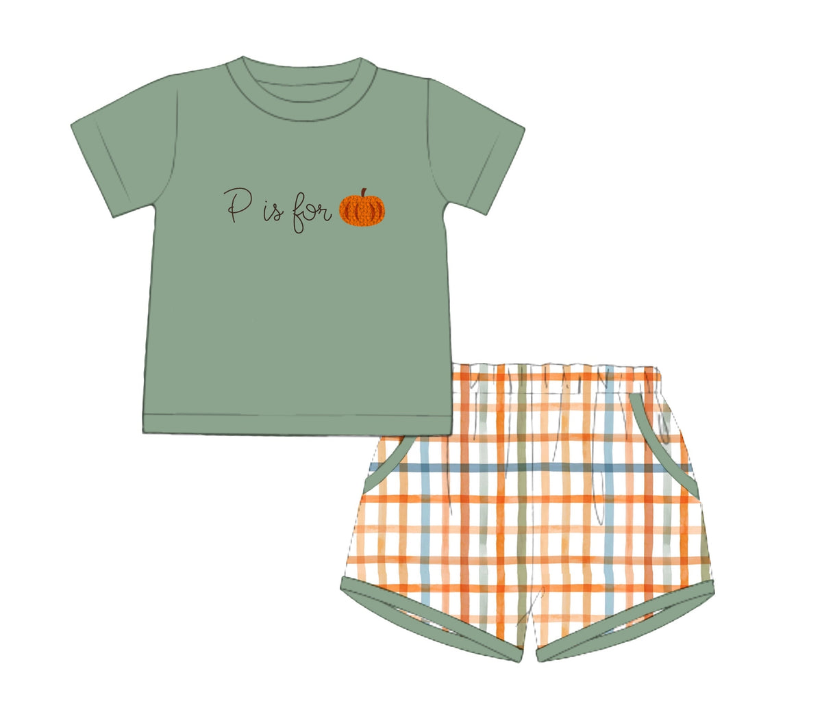 PO51 P is for Pumpkin Short Set