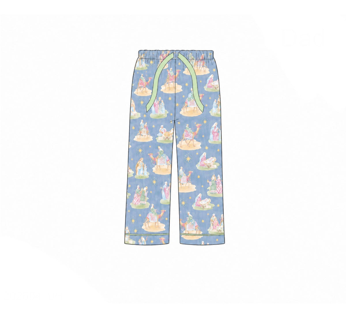 PO54 Nativity Pajamas Straight Edge Adult Pants