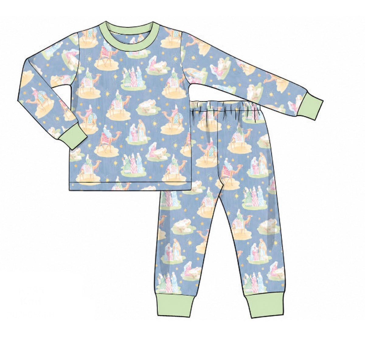 PO54 Nativity Pajamas Boy Set