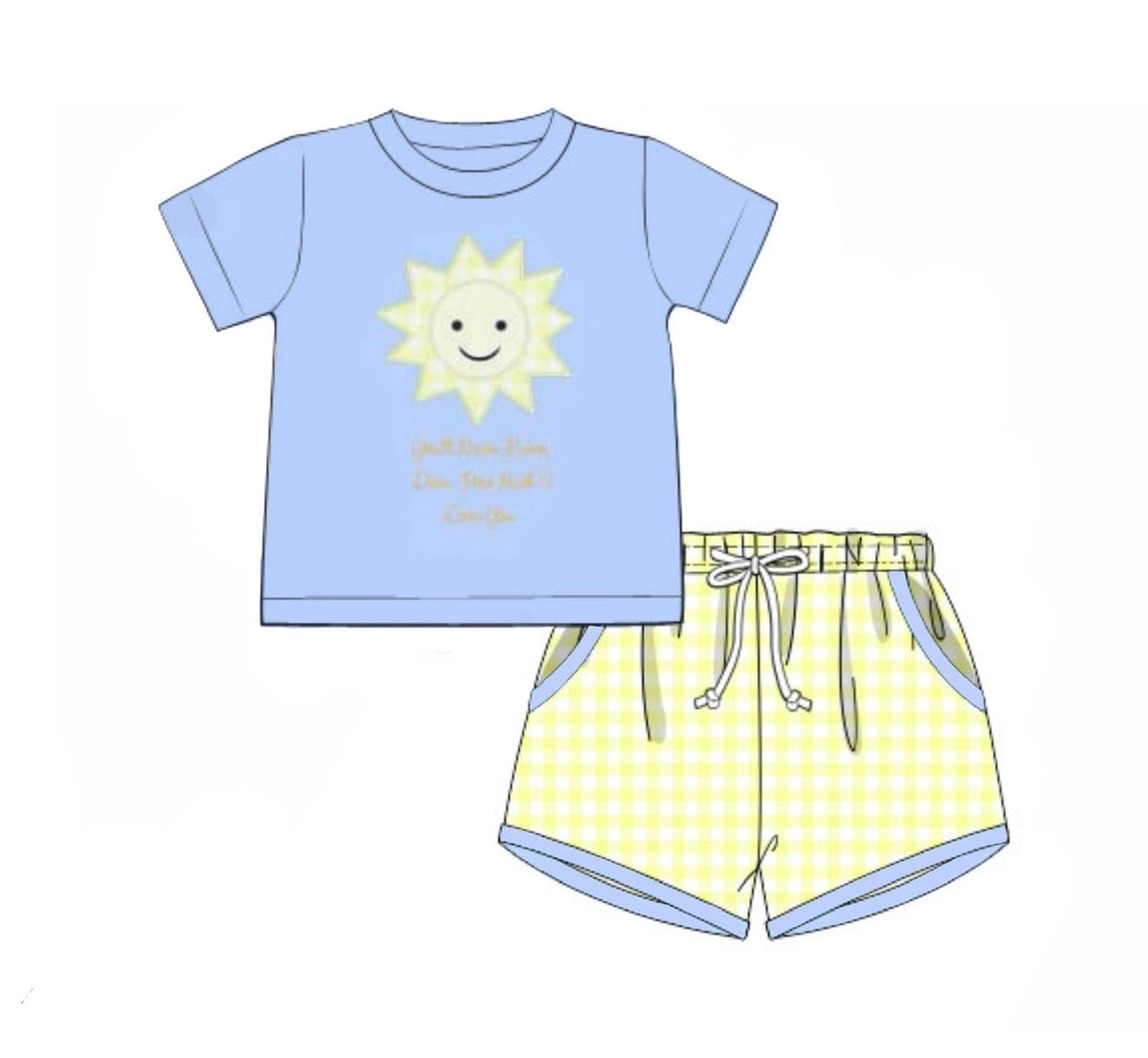 PO48 You Are My Sunshine Boy Short Set