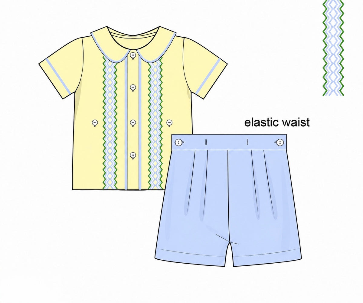 PO57 Butter & Blues Heirloom Peter Pan Short Set