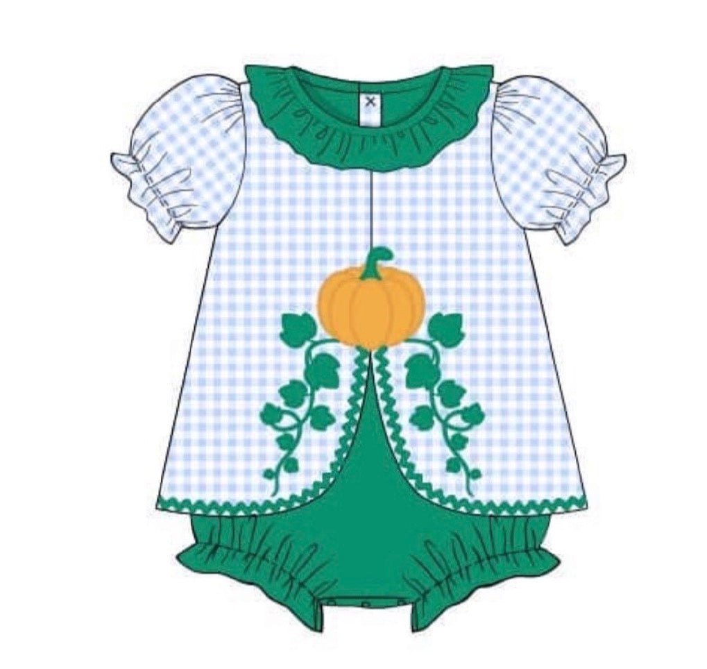 Appliqué Pumpkins Skirted Bubble