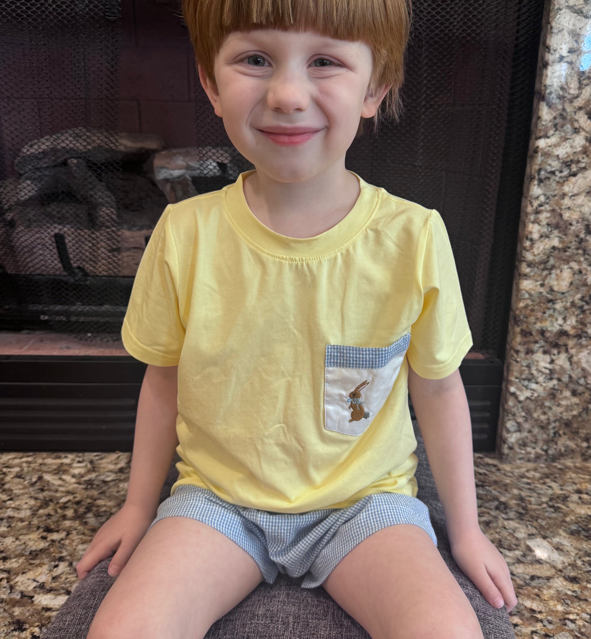 Seersucker Rabbit Shorts Set