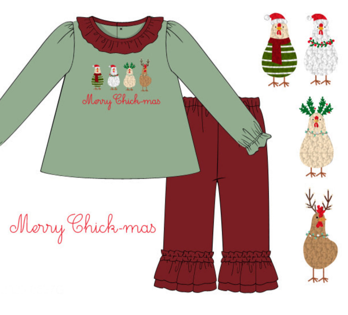 Merry Chick-mas Pants Set