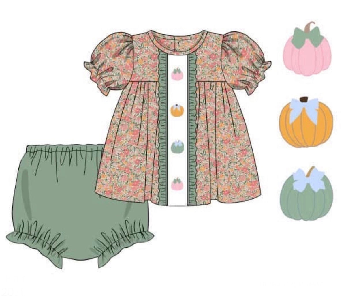 P is for Pumpkin Bloomer Set