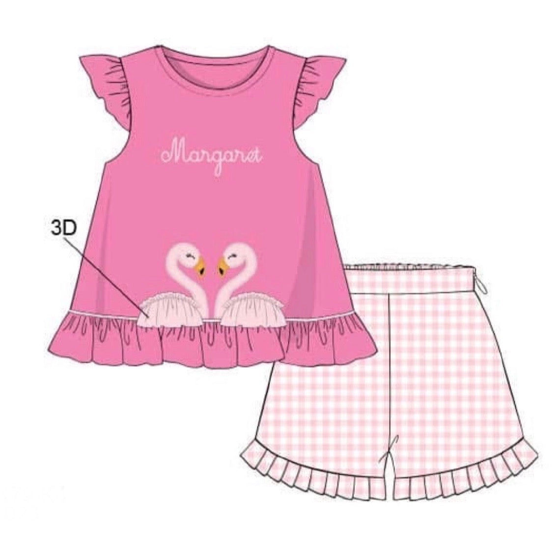Flamingo Fun Shorts Set