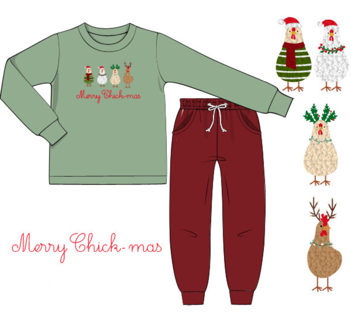 Merry Chick-mas Jogger Set