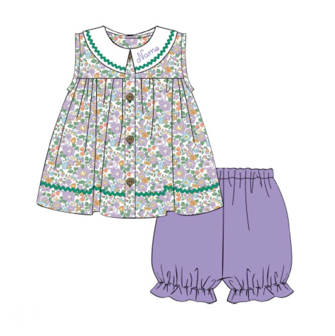 Lavender Lane Shorts Set