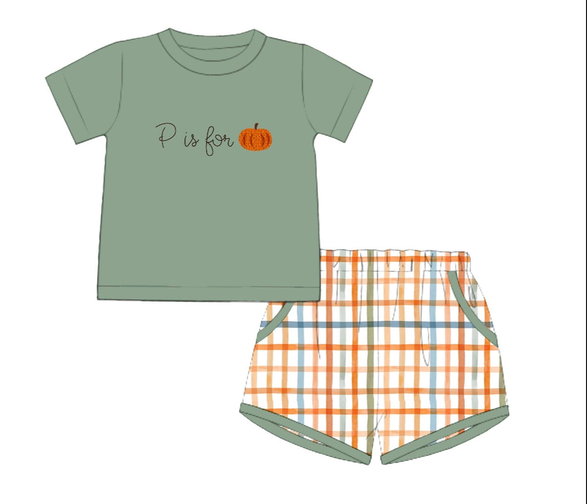 P is for Pumpkin Shorts Set