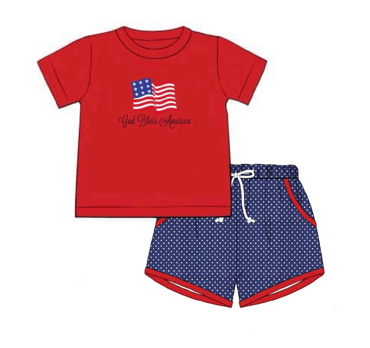 God Bless America Shorts Set