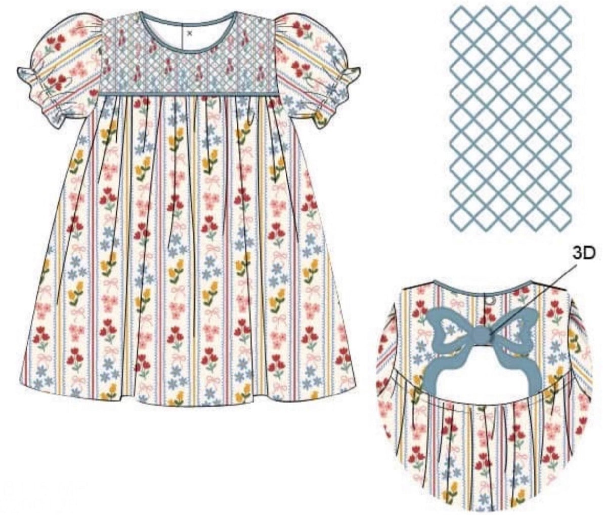 Fall Floral & Gingham Dress