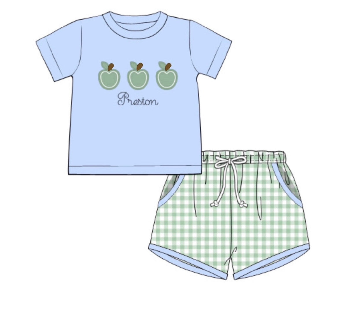 Pastel Apples Shorts Set