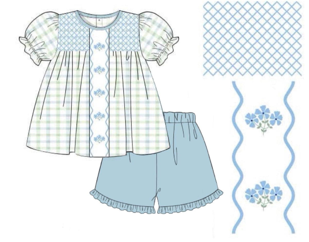 Slate Floral Shorts Set