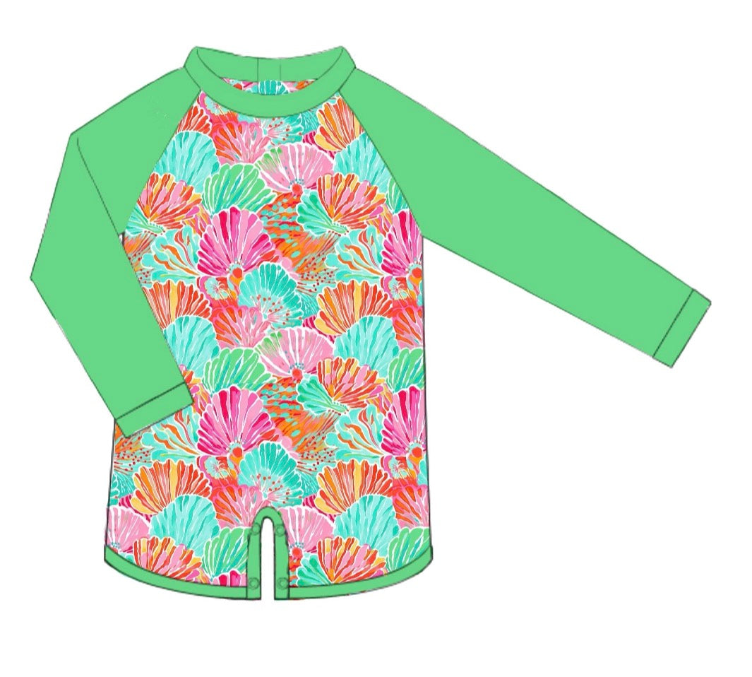 Bright Shells 1Pc Rashguard