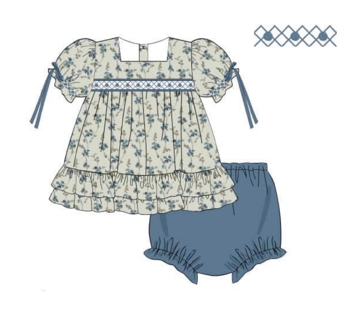 Bluestone Floral Bloomer Set