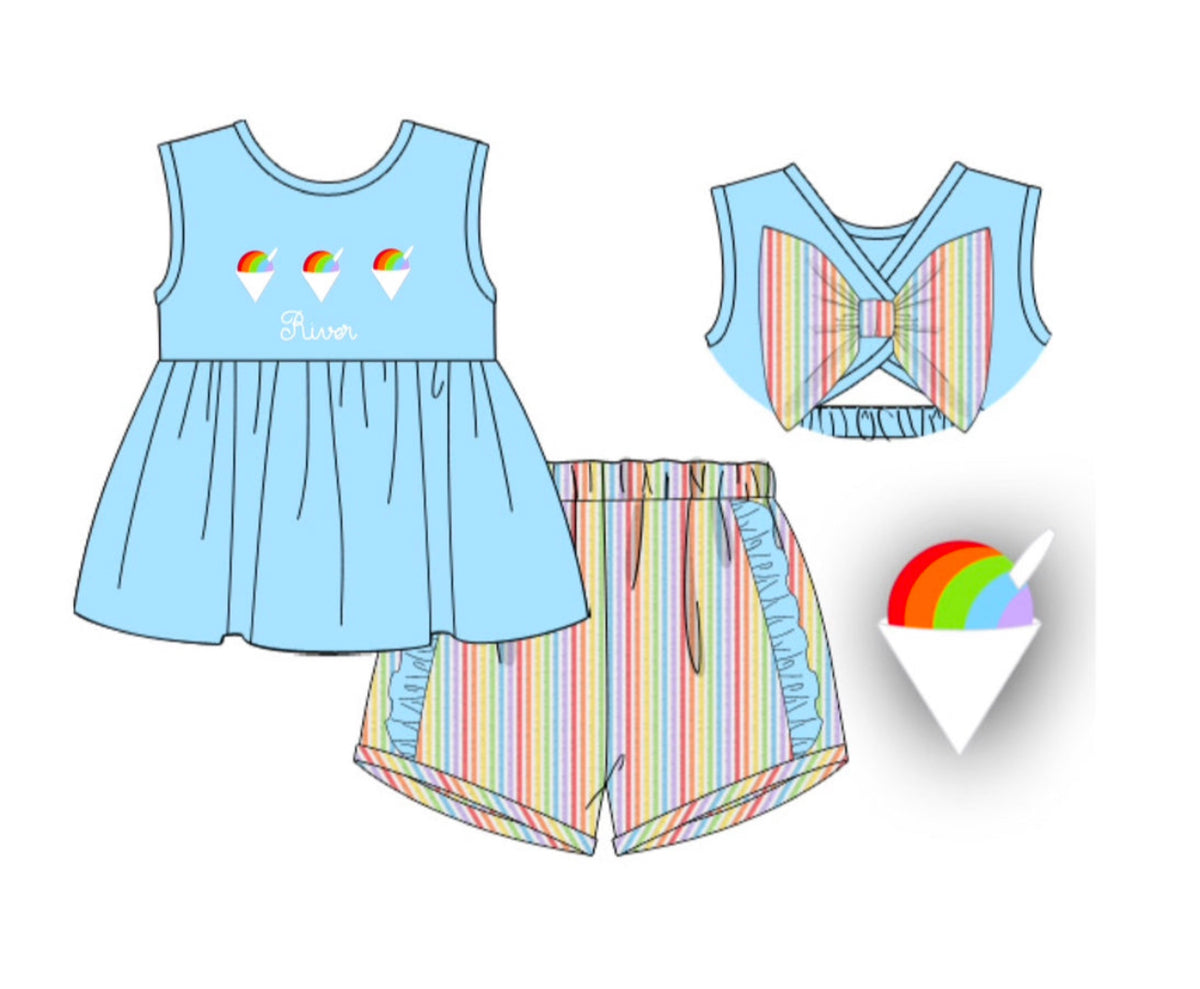 French Knot Snow Cones Girl Set