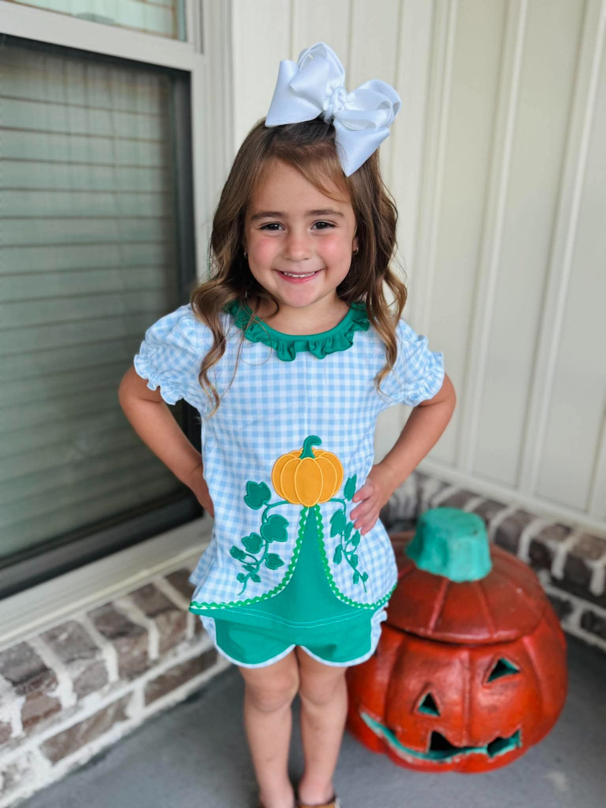 Appliqué Pumpkins Girl Set